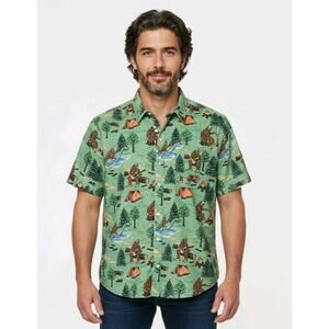 Mens Big Foot / Sasquatch 100% Cotton Hawaiian Shirt Size XXL